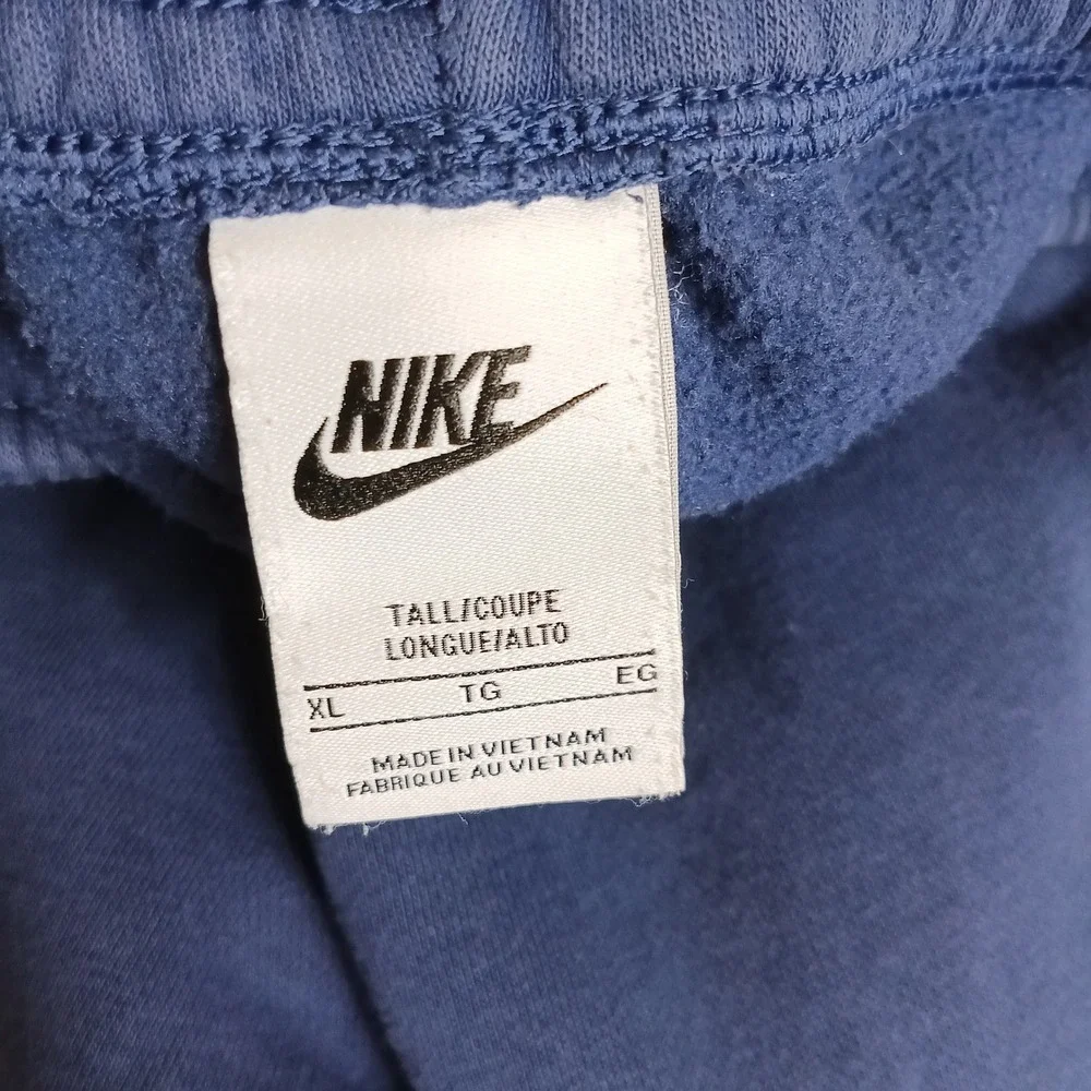 Nike Jogger Sweatpants Mens XL Tall Navy Blue Excellent Fleece Embroidered Logo